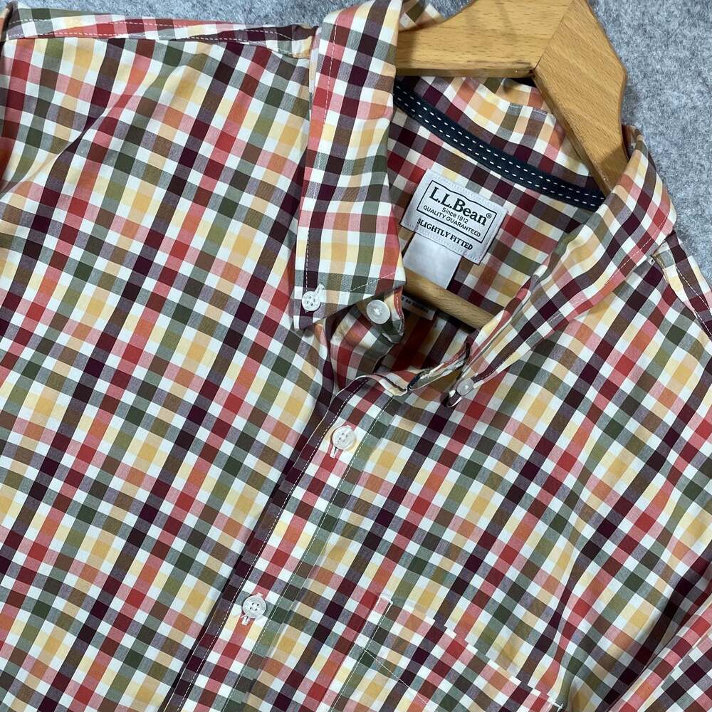 L.L. Bean Men’s XL Tall Long Sleeve Multicolor Plaid Button-Down Shirt